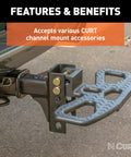 Beefed Up Adjustable Trailer Hitch Ball Mount for 2 Inch Receivers with Six and Three Quarter Inch Drop and Five and Quarter Inch Rise