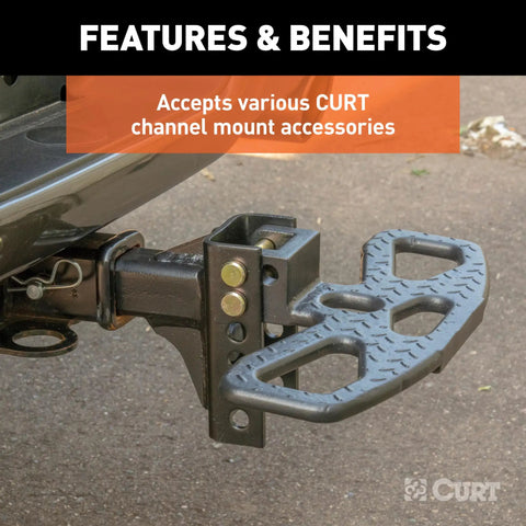 Beefed Up Adjustable Trailer Hitch Ball Mount for 2 Inch Receivers with Six and Three Quarter Inch Drop and Five and Quarter Inch Rise