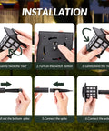 Installation steps for 12 Pack Solar Path Lights Outdoor Walkway Garden Landscape Driveway Waterproof Warm White Solar Powered Lights Auto On At Night No Fuss Easy Yard Glow Every Night