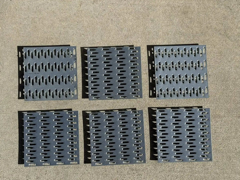 Built Like A Tank 4X4 In Steel Mending Plates Hot Dipped Galvanized Heavy Duty Framing Reinforcement Hardware For Pressure Treated Wood Rust Proof Construction Connectors Pack, displayed in a group of six.