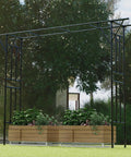 Flat Top Garden Arch Trellis 11 Ft By 9 Ft, Super Large Arbor for climbing plants, rust-resistant PE coated steel in garden.