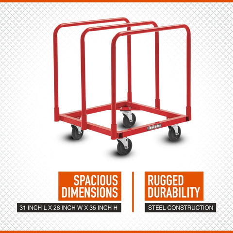 Heavy Duty Steel Panel Truck Featuring 1400 Pound Capacity Triple Handle Setup And Smooth Rolling Five Inch Poly Casters Built Like A Tank For Heavy Load Jobs That Demand Zero Sweat