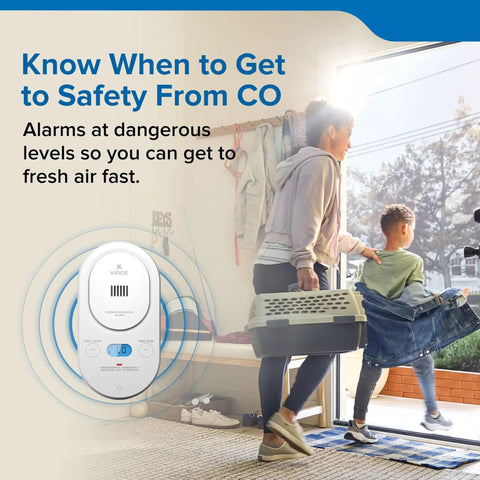 Carbon Monoxide Detector With Plug In Power And Battery Backup, Easy Read Backlit Digital Display, 85 dB Alarm For Quick Evacuation