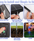 Installation of Lit Patriotic Solar Flag Lights For Outdoors, 8 Pack Pathway Stakes With 8 Modes, Waterproof 26.5 Inch American Flag Yard Lights