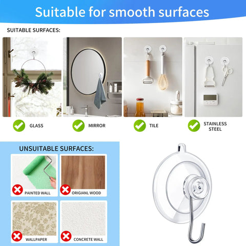 Ultra Strong 18 Pack Suction Cup Hooks With A Rock Solid 10 Pound Grip, Reusable Clear Adhesive Organization Hooks For Glass Tile Shower And Kitchen Windows That Make Hanging Things A Breeze