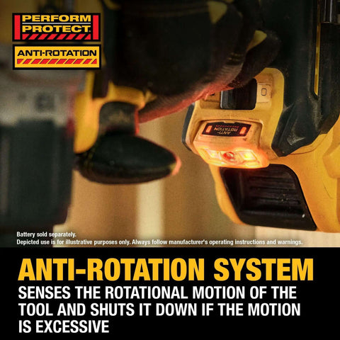 Pro Grade Brushless Cordless Hammer Drill Kit with anti-rotation feature and visible battery life indicator.