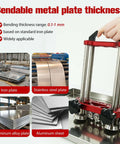Dual Station Sheet Metal Roller And Bender For 0 To 100 Degree Bend Range With Anti Scratch Painted Surface And Precision Scale shown with metal types.