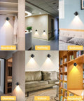 Sthalaxis 3PCS Motion Sensor Wall Lights - Battery Operated LED Wall Sconce Magnetic Wireless Wall Sconces Suitable for Staircases, Hallways, Bedrooms, and Bar Counters (Cold Light) displayed in various home settings.