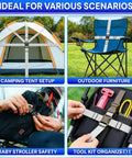 Quick Release Side Buckles and Straps Kit for Outdoors, 3/4 Inch Webbing in Brown Tan Khaki used on tent, chair, backpack, tools.