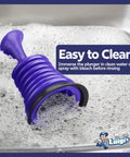 Heavy Duty Mini Sink Plunger For Kitchen And Bathroom Drains Hella Strong Bellows Design in bubbly water for cleaning.