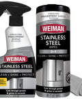 Stainless Steel Cleaner And Polish Kit Three Piece With Spray Wipes And Cloth Anti Fingerprint Formula Removes Grease Water Spots Streaks