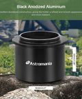 Black anodized 2-inch T2 telescope camera adapter with branding, showing 50.8mm size, durable for DSLRs and astrophotography.
