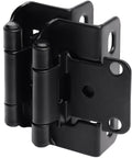 Half Inch Overlay Black Cabinet Hinges For Face Frame Cabinets, 50 Pack 25 Pairs, Self Closing Semi Concealed Hinges, matte black