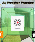 Heavy Duty Golf Driving Cage With 1 Inch Steel Frame For Backyard Garage And Indoor Simulator Noise Reduction Design 10x10x10 Ft Open Bottom Hitting Net With High Density Tear Resistant Netting