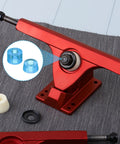 Transparent Blue 90A PU Skateboard Truck Bushings Kit 2 Sets Longboard Rebuild Replacement Parts with Cylinders and Tapered Bushings