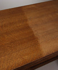 Half-polished wood surface using Citrus Shield Paste Wax For Wood Furniture Polish And Cleaner Final Finish 11 Ounce Neutral.