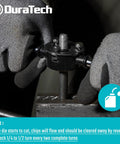 Person using 76 Piece Tap And Die Set For Metric And Standard Threads Rethreading Kit For Cutting External And Internal Threads.
