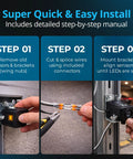 Installation steps for Universal Garage Door Safety Sensor Kit With Brackets, Drop-In Replacement For Most Openers After 1997.