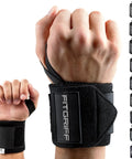 Heavy Duty Wrist Wraps For Weightlifting, Rock Solid Wrist Support For Bench Press And Pushups, 18 Inch Pair In Black