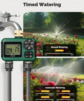 Two Zone Sprinkler Timer with Brass Inlet and Outlet, programmable irrigation controller with rain delay and manual watering