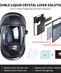 True Color Solar Powered Auto Darkening Welding Helmet With Large Viewing Window showcasing double liquid crystal layer solution