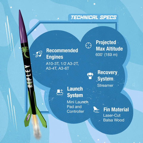Ripley Rocket Intermediate Model Rocket Kit With Recovery Parachute, Decals, Body Tubes, And Guidance For Hands On STEM Learning