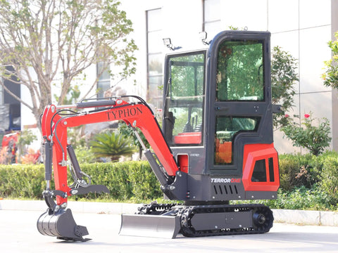 Compact 1.1 Ton Mini Excavator With Enclosed Cab And Hydraulic Thumb Attachment Built Like A Tank For Tight Job Sites Featuring 13.5 Horsepower Engine And Hydraulic Oil Cooler Handles Landscaping Work Without Breaking A Sweat
