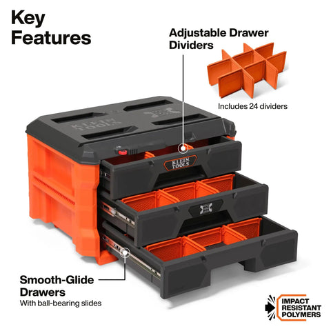Bombproof 3 Drawer Tool Organizer Stackable Storage Bin With Swivel Adjustable Dividers And 50 Pound Rating Designed For Custom Mobile Workstations Built Like A Tank For Contractors Nationwide