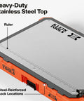 MODbox Tray Work Top Grab And Go Portable Work Surface For Multi Use Workbench Stainless Steel Modular Work Surface with ruler
