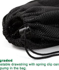 Close-up of Two Pack Heavy Duty Pump Barrier Bags For Pond Filters 12.2 Inch By 15.9 Inch Black Premium Nylon Mesh with drawstring