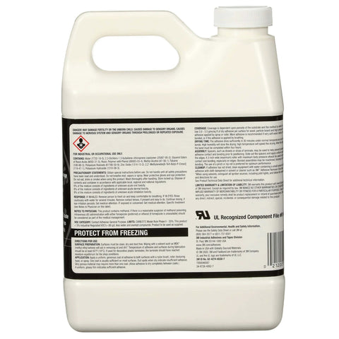 Back view of 1 quart can of Neutral contact adhesive 30NF for laminate, foam, wood, plywood and canvas with detailed instructions