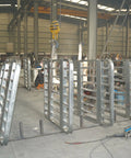 Rugged As Nails Steel Forklift Pallets Built Heavy Duty For Warehouse Storage Platform with metal grid displayed in factory.