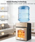 Top Loading Countertop Water Dispenser For 1.2 To 5 Gallon Bottles With Hot And Cold Water, Rotating Dual Spout in kitchen setting