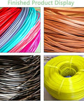 Colorful finished filament from Heavy Duty Commercial 3D Printer Filament Extruder Recycler Machine turns discarded plastic.