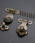 Old-School Antique Metal Hasp Lock Set Of 2 For Jewelry Boxes And Wooden Boxes, Vintage 35x46mm Padlock Latch Clasps, screws