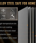 Alloy steel construction details of Extra Large Home Safe With Fireproof And Waterproof Bag, built tough for security.