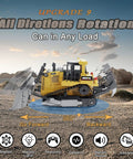 Remote Control Bulldozer One Sixteenth Scale With Light And Sound Nine Channel Front Loader RC Toy with rotation feature