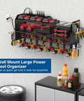 Power Tool Organizer Wall Mount With Built In Charging Station, 8 Outlet Power Strip, 3 USB PD Ports, heavy duty storage rack