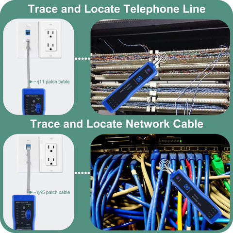 All In One Network Cable Tester With RJ45 RJ11 Tracer And Toner Kit tracing telephone and network cables in LAN setup