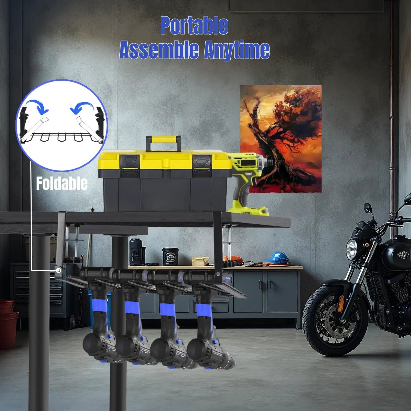 Under Workbench Drill Holder Table Mount Securely ✓