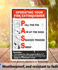 10 By 14 Inch Fire Extinguisher Sign Made From Durable Polyethylene Plastic With Bold Text And Symbol Clear Operating Instructions