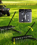 Tow Behind Dethatcher With 40 Inch Wide Working Surface And 20 Spring Steel Tines For Lawn Thatch Removal Compatible With ATVs