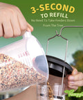 Refilling Six Port Outdoor Bird Feeders With Tray For Cardinals 13 Inch Black Pack Of 2 Durable Plastic Construction