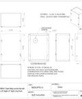 Straight Up 16 Gauge Welded Steel Nema 1 Sheet Metal Junction Box In Gray dimensions and layout schematic.