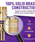 Easy Connect 1/2 Inch Hose Repair Kit with Quick Connect Barbed Fitting and 3/4 Inch GHT Female Threads, brass components