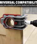 Lock Mate Plus Self Clamping Professional Door Lock Installation Kit for Wood and Metal Doors in use on wooden door