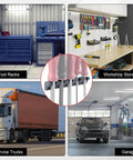 Magnetic Pry Bar Holder With Five Slots Heavy Duty Tool Organizer in various workshop and garage settings