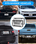 Two Pack Clear License Plate Covers Bundle With One Extra Spare Cover Unbreakable Anti Yellowing Tag Protectors displayed on various vehicles