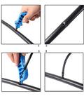 Blue 2-in-1 drip irrigation hole punch tool for 1/4-inch tubing; punches holes and inserts emitters (multi-view)
