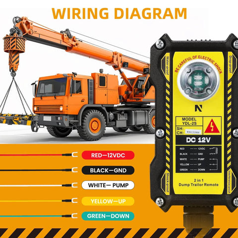 Wiring diagram with 2 In 1 Crane Remote With 656 Ft Wireless Range For Industrial Crane Control Up Down Switch displayed beside truck crane